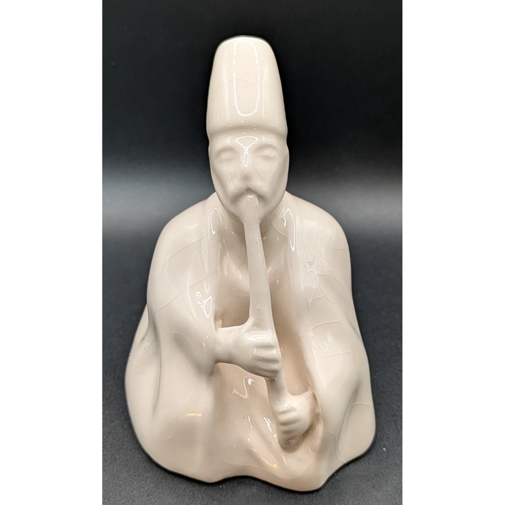 Vintage Turkish Whirling Dervish White Porcelain Musician Figurine